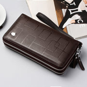 Genuine Leather Men's Wallet Long Zipper