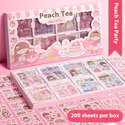 200 PET Tent Stickers With Seamless Waterproof Cartoon Design