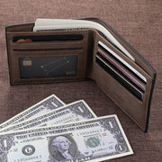 Custom photo carved frosted men's short wallet