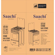 Saachi 3 Gas + 1 Electric Stainless Steel Stove/Cooker With Gas Oven (50X50cm) - Silver Black