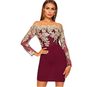 Water-soluble Lace Tube Top Long Sleeve Dress