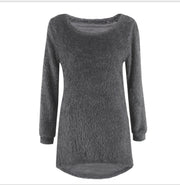 Solid color long-sleeved women's sweater tops Europe and the United States big plush