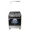 Saachi 3 Gas + 1 Electric Stainless Steel Stove/Cooker with Gas Oven (60X60cm) - Silver & Black