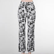 New Street Hipster Comic Print Pants