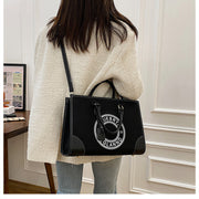 Women's Large-capacity Canvas Printed Letter Crossbody Shoulder Tote Bag