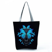 Portable Large Capacity Skull Printed Handbag