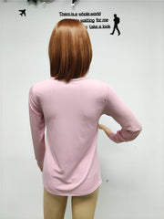 Fashion Knit Slim Long Sleeve Pullover Zip Top T-shirt