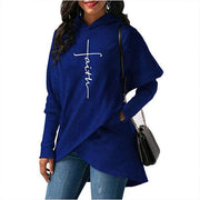 Irregular hooded sweater