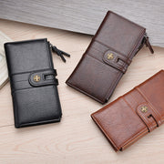 Men's Wallet Pu Long Wallet Retro Hand Phone Bag Buckle