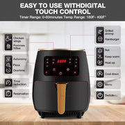 Digiwave 2400W Smart Air Fryer Electric Oilless Cooker with LCD Screen