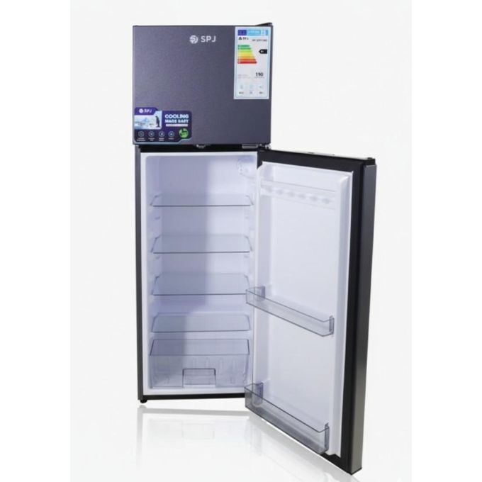 SPJ 189L Double Door Refrigerator / Fridge (RF-GRY189C) - Dark Grey (3YRS WRNTY)