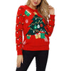 Leisure Christmas Tree Snowman Turtleneck Knit Sweater