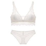 Laceless Bra Gathering Bra Lace Bra Set