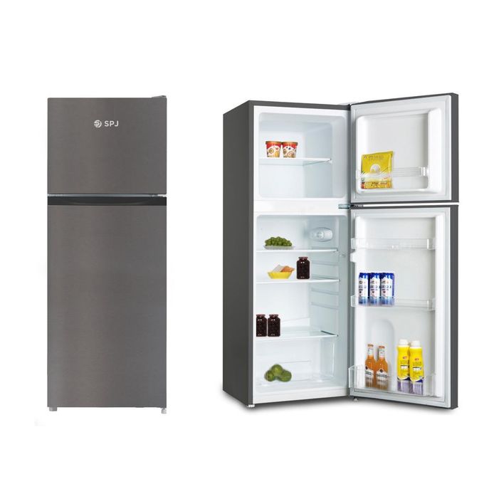 SPJ 189L Double Door Refrigerator / Fridge (RF-GRY189C) - Dark Grey (3YRS WRNTY)
