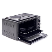 Blueflame 45 Liters Electric Mini Oven With Two Hot Plates / Hobs - Inox (5YRS WRNTY)