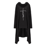 Long embroidered cloak hooded sweater