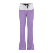 European and American stitching yoga trousers outdoor casual wide leg pants