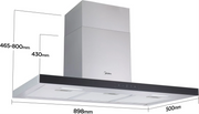 Midea 90cm Chimney Cooker Hood MH90M77ET27M B