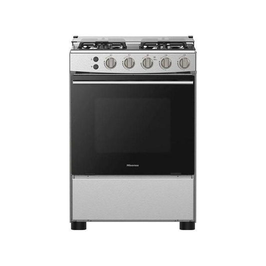 Hisense 50x50cm 4 Gas Burners, Full Gas Cooker with Gas Oven, Auto Ignition – Silver