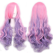 Harajuku Style Colored Female Long Curly Hair Hood