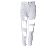 Ripped Jeans High Waist Women Ripped Hole Knee Skinny Pants