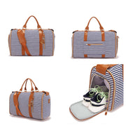 Large Leather Folding Suit Bag Travel Crossbody