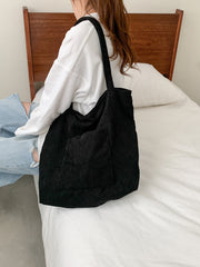 Corduroy Cloth Versatile Large Capacity Shoulder Bag Literary Handbag