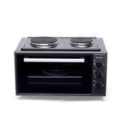 Blueflame 35 Liters Electric Mini Oven With Two Hot Plates / Hobs - Inox (3YRS WRNTY)