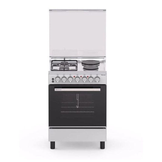 Hisense 60x60cm 2 Gas 2 Electric, Grill & Rotisserie Gas Cut protection 2+2 – Silver
