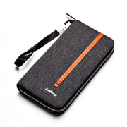 Men's Long Wallet Multi-Card Canvas Zipper Clutch