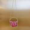 Rhinestone Tassel Pleated Mini Shoulder Messenger Bag