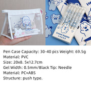 Girls Simple Japanese Large-capacity Storage Bag Transparent Pencil Case