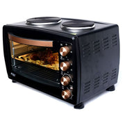 Pixel 45 Liters Oven With Two Hot Plates Rotisserie - Black