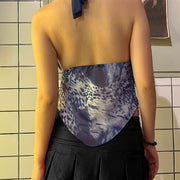 New Slim Fit Backless V-neck Halter Sling Top For Women
