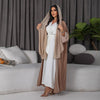 Muslim Cardigan Coat Chiffon Patchwork
