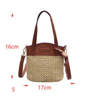 Fashion Straw Bag One-Shoulder Messenger Bag Portable Beach Bag