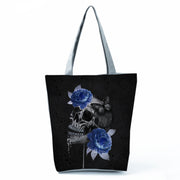 Portable Large Capacity Skull Printed Handbag