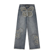 Butterfly Patch Decoration Jeans For Men