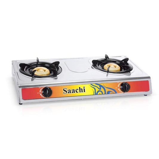 Saachi Double Burner Gas Stove NL-GAS-5220-ST With Automatic Ignition - Silver