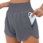 Women's Fashion High Top Sports Running Yoga Short Belt Lining
