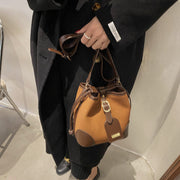 Bucket PU Leather Handbag For Women Luxury Messenger Shoulder Bag