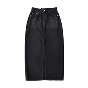 Front Slit Hem Lock Street Denim Skirt