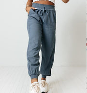 Lantern Pants Solid Cotton Linen Pants