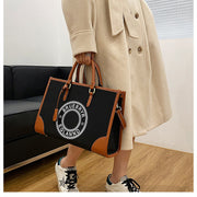 Women's Large-capacity Canvas Printed Letter Crossbody Shoulder Tote Bag
