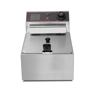 Global Star 6 Litres Commercial Deep Fryer Stainless Steel - Silver (1YRS WRNTY)