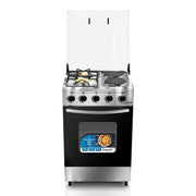 Saachi 2 Gas + 2 Electric Stainless Steel Stove/Cooker With Gas Oven (50X50cm) - Silver Black