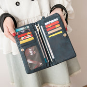 new PU Ms. long purse female Korean retro Handbag Purse Hand bag one generation