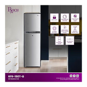 Roch 190 Liters Double Door Top Freezer Defrost Fridge - Silver(2YRS WRNTY)