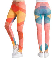 Printed thin pencil feet pants stretch big ladies yoga pants leggings