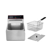 Global Star 6 Litres Commercial Deep Fryer Stainless Steel - Silver (1YRS WRNTY)
